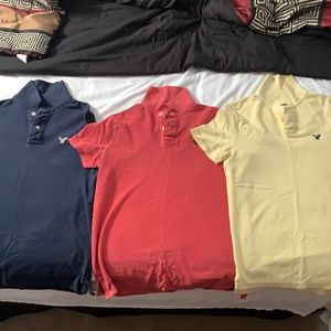 Three American Eagle Polo Shirts.